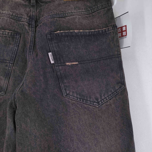 ペルーシュ Perushu ダメージ加工 バギーデニムパンツ メンズ JPN:S