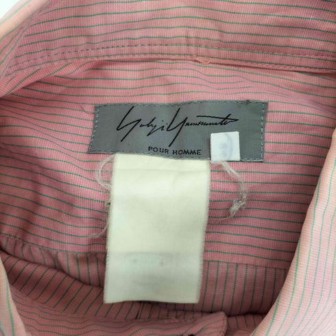 ヨウジヤマモトプールオム Yohji Yamamoto POUR HOMME 90S ストライプ レギュラーカラー シャツ メンズ 3