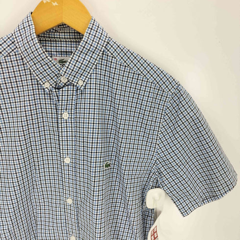 ラコステ LACOSTE ボタンダウン 半袖チェックシャツ メンズ 39