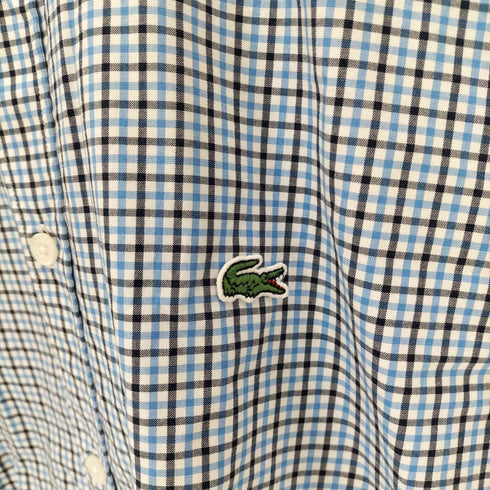 ラコステ LACOSTE ボタンダウン 半袖チェックシャツ メンズ 39