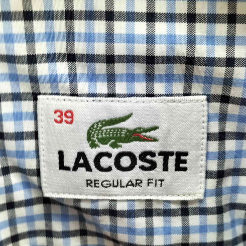 ラコステ LACOSTE ボタンダウン 半袖チェックシャツ メンズ 39