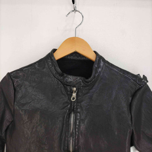 イサムカタヤマバックラッシュ ISAMU KATAYAMA BACKLASH 水牛革 レザー シングルライダースジャケット メンズ M