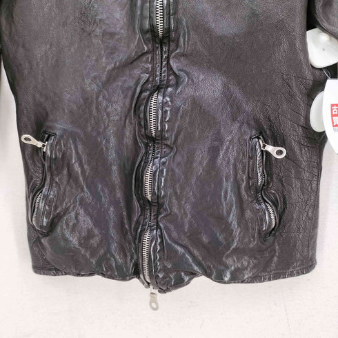 イサムカタヤマバックラッシュ ISAMU KATAYAMA BACKLASH 水牛革 レザー シングルライダースジャケット メンズ M