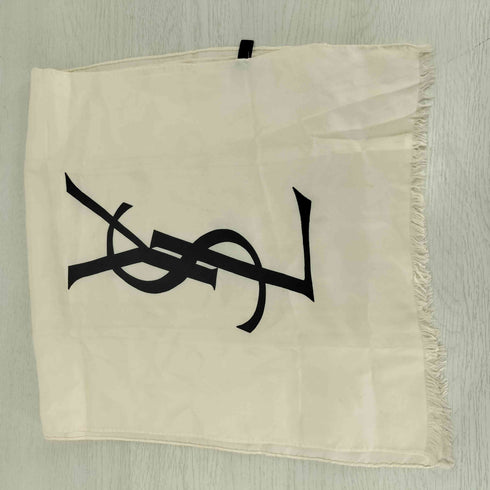 イヴサンローラン Yves Saint Laurent シルク100 YSLロゴプリントストール レディース
