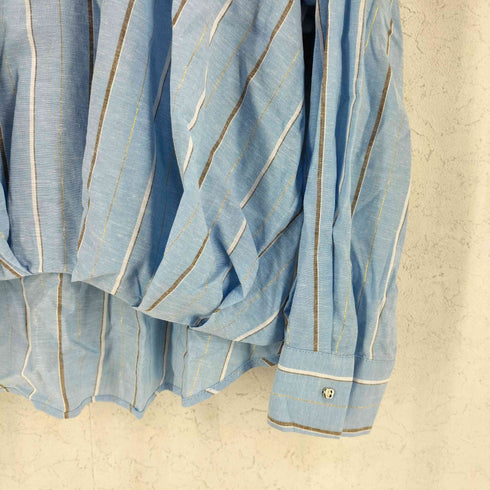 ザラ ZARA レーヨン リネン ストライプ スキッパーシャツ レディース S