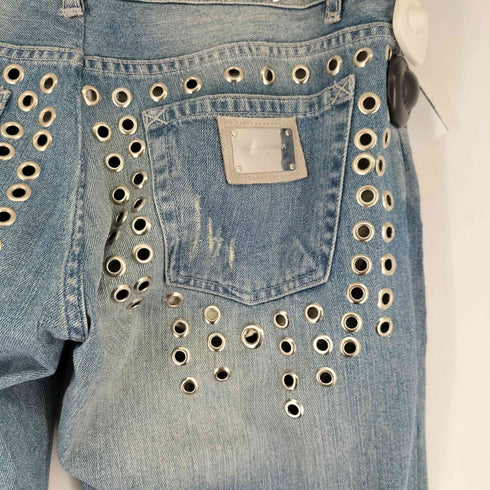 ドルチェアンドガッバーナ DOLCE&GABBANA 06SS 16CLASSIC ハトメ ダメージ加工デニムパンツ クラッシュデニム メンズ EUR:50