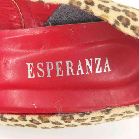 エスペランサ ESPERANZA レオパード柄 ヒールパンプス レディース JPN:24.5