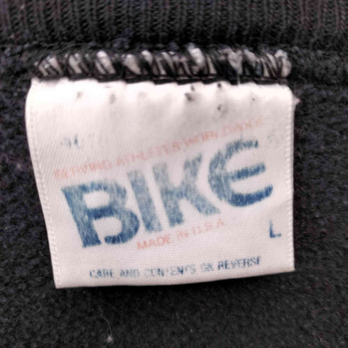 BIKE 80-90S USA製 前Vガゼット カレッジロゴ クルーネック スウェット メンズ import:L