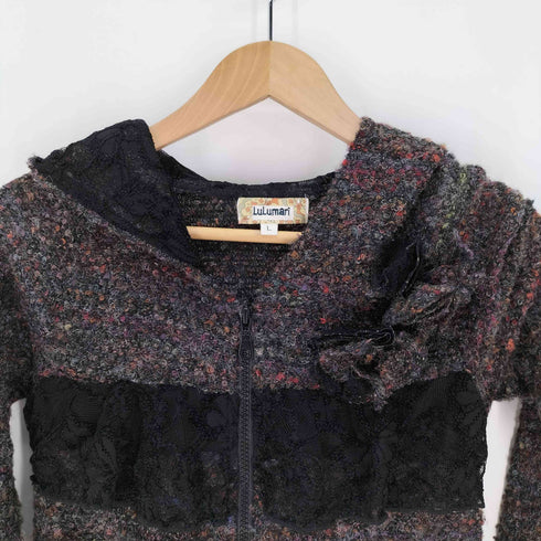 LuLumari レース フリル マルチカラーニット パーカー レディース import:L