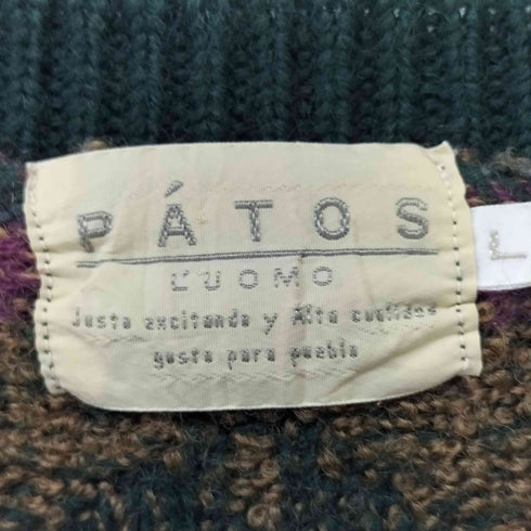 PATOS L'UOMO パトス ルオモ 90s 幾何学模様 リブニットセーター メンズ JPN:L