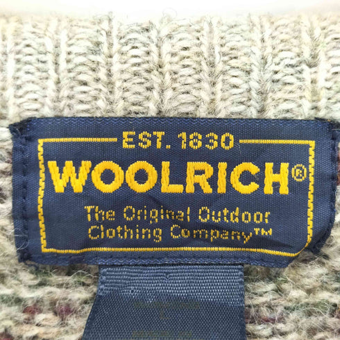 ウールリッチ WOOLRICH 90-00s 総柄 フルジップ ドライバーズニット メンズ import:L