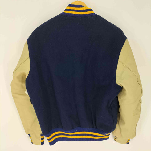 ゴールデンベアー Golden bear USA製 袖レザー メルトン スタジャン ブランク メンズ import:L