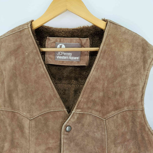 ジェーシーペニー JC Penney Western Apparel ウエスタン 本革 スエード フェイクファー ベスト メンズ