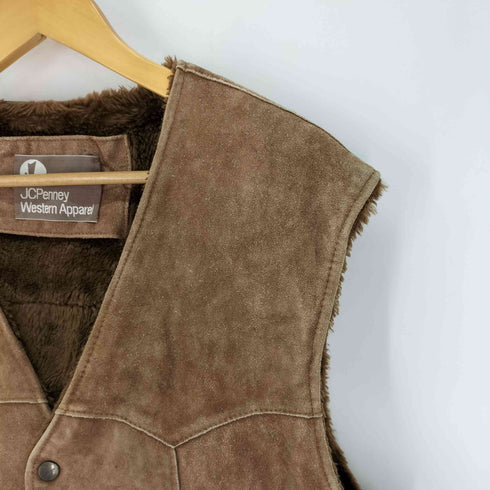 ジェーシーペニー JC Penney Western Apparel ウエスタン 本革 スエード フェイクファー ベスト メンズ