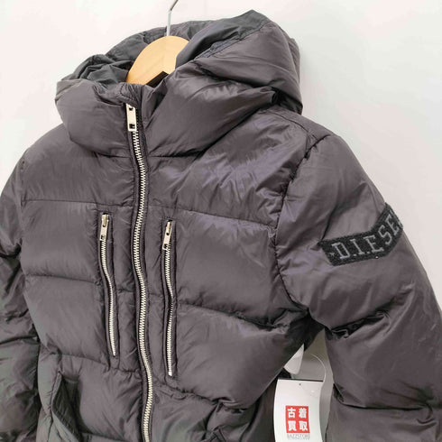 ディーゼル DIESEL フードテッド ダブルジップ セミロングダウンコート レディース import:S