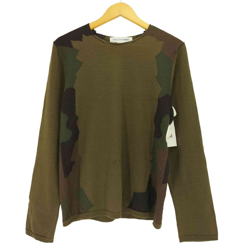 コムデギャルソンシャツ COMME des GARCONS SHIRT ウールアクリル ジオメトリック ジャガードニット メンズ JPN:S