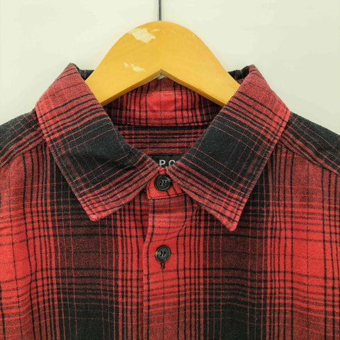 アーペーセー A.P.C. コットン ポリ レーヨン チェック L/S シャツ メンズ import:M