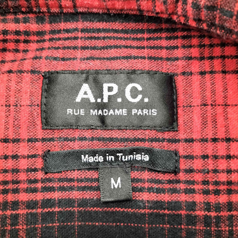 アーペーセー A.P.C. コットン ポリ レーヨン チェック L/S シャツ メンズ import:M