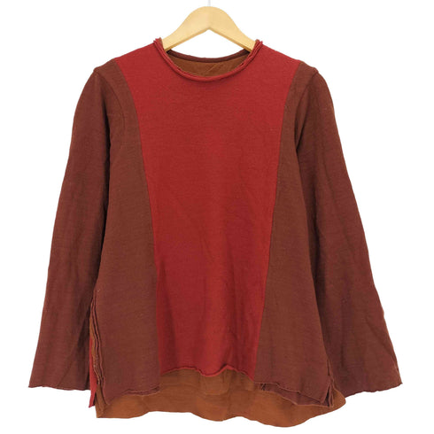 コムデギャルソン COMME des GARCONS ウール100% ツートン レイヤード リバーシブルニット メンズ import:L