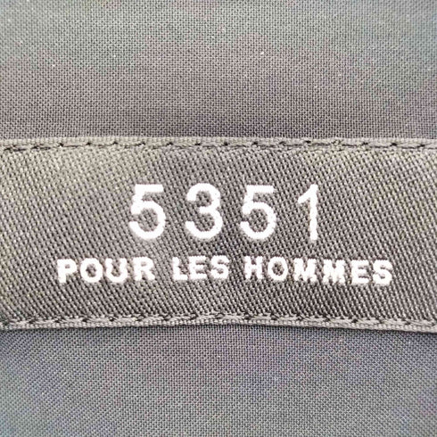 ゴーサンゴーイチプールオム 5351 POUR LES HOMMES ナイロンポリ スナップボタン ストレッチ 長袖シャツ メンズ JPN:46