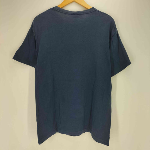 ステューシー Stussy 90S 紺タグ USA製 袖裾シングル ロゴクルーネックTシャツ フェード メンズ import:L