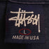 ステューシー Stussy 90S 紺タグ USA製 袖裾シングル ロゴクルーネックTシャツ フェード メンズ import:L