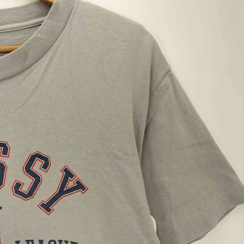 ステューシー Stussy 90S 紺タグ USA製 袖裾シングル ロゴ クルーネックTシャツ メンズ import:L