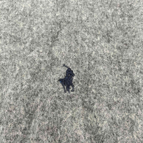 ポロラルフローレン POLO RALPH LAUREN 90s スコットランド製 ラムウール ポニー刺繍 フリンジ マフラー レディース
