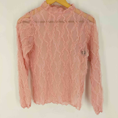 ポピートーキョー poppy tokyo PINK WAVE TULLE TOPS ピンクウェーブタートルトップス フリルシアートップス レディース FREE