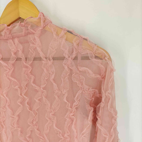 ポピートーキョー poppy tokyo PINK WAVE TULLE TOPS ピンクウェーブタートルトップス フリルシアートップス レディース FREE