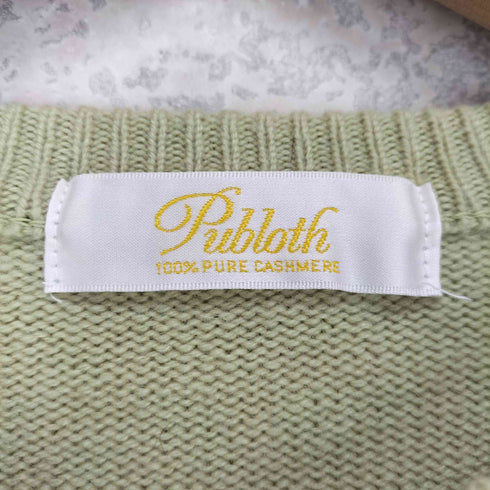 Publoth pure cashmere カシミヤ100% 金ボタン クルーネックカーディガン レディース JPN:L