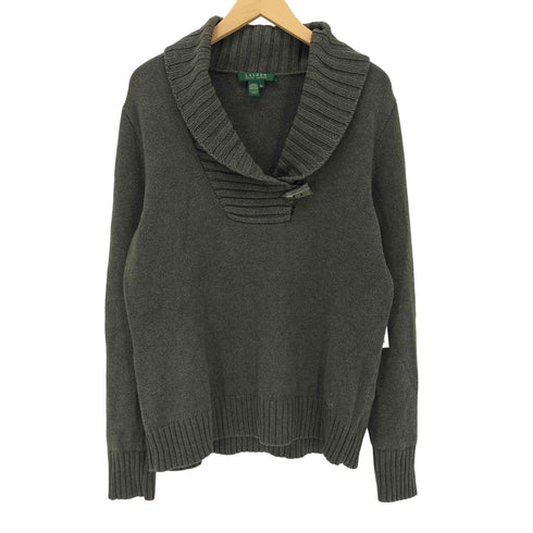 ローレンラルフローレン LAUREN RALPH LAUREN ショールカラーダッフルニット レディース import:XL