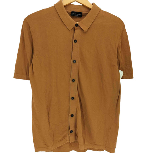 ロベルトコリーナ ROBERTO COLLINA イタリア製 フルボタン ショートスリーブ ポロ シャツ メンズ EUR:44