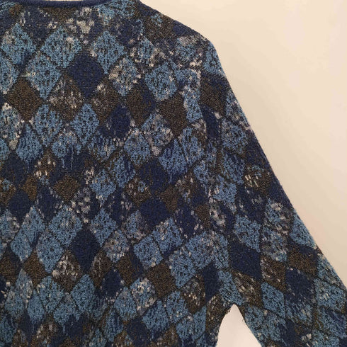 ミッソーニスポーツ MISSONI SPORTS イタリア製 フロントポケットジャガードアーガイルカーディガン レディース