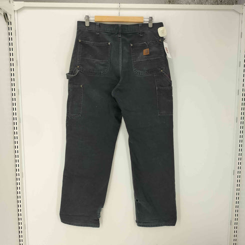 カーハート Carhartt 00S OLD Black Double Knee Painter Pants メキシコ製 ダブルニー ペインター パンツ エイジング ダメージ 襤褸 ボロ メンズ 34×32