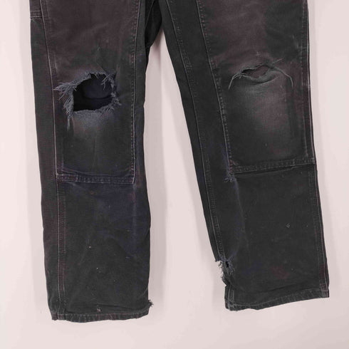 カーハート Carhartt 00S OLD Black Double Knee Painter Pants メキシコ製 ダブルニー ペインター パンツ エイジング ダメージ 襤褸 ボロ メンズ 34×32