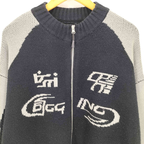 CPGN STUDIO カーブド ブロック ニット ジップアップ メンズ import:L