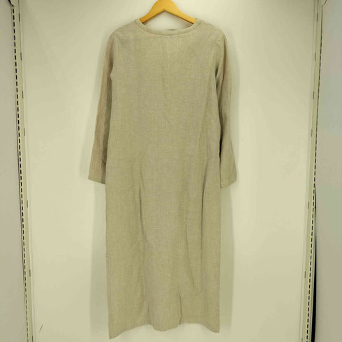 アニエスベー agnes b. ルーマニア製 リネン Vネック L/S ワンピース レディース EUR:40