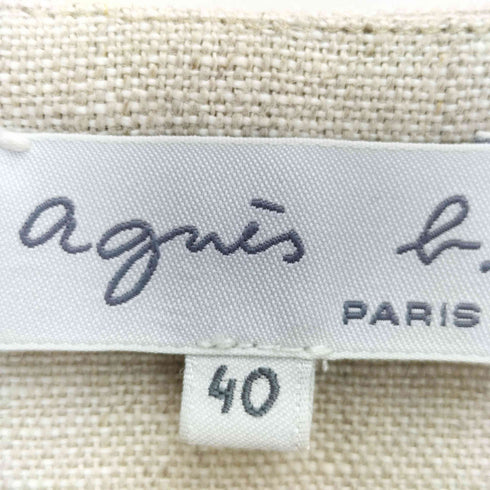 アニエスベー agnes b. ルーマニア製 リネン Vネック L/S ワンピース レディース EUR:40