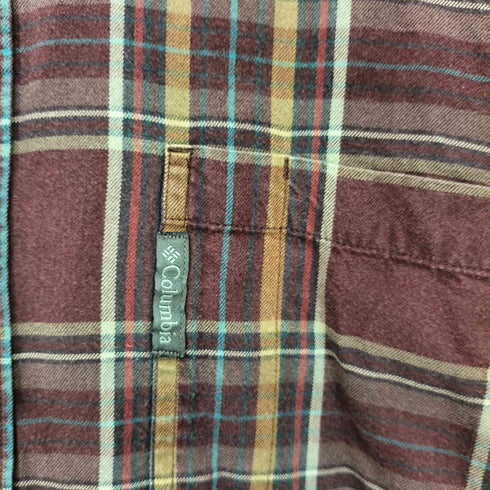 コロンビア Columbia インド製 コットン チェック ネル シャツ メンズ import:L