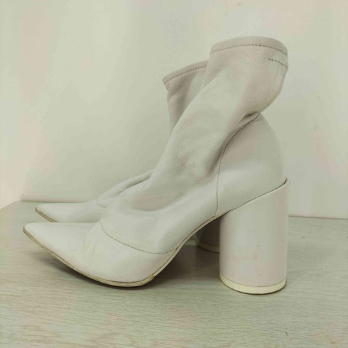 エムエムシックスメゾンマルジェラ MM6 Maison Margiela フロントジップ ポインテッド ヒールブーツ レディース 40