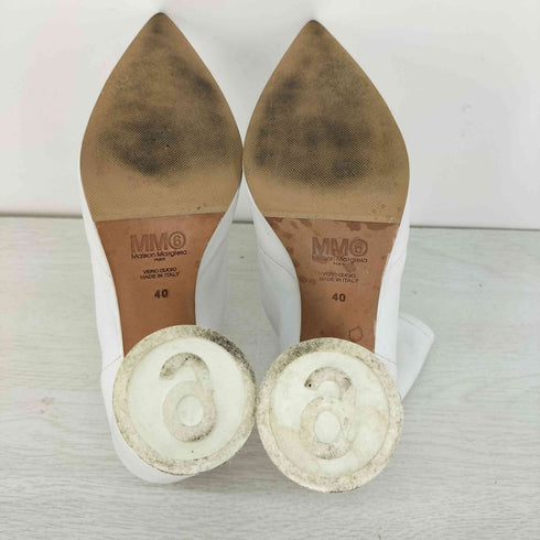 エムエムシックスメゾンマルジェラ MM6 Maison Margiela フロントジップ ポインテッド ヒールブーツ レディース 40