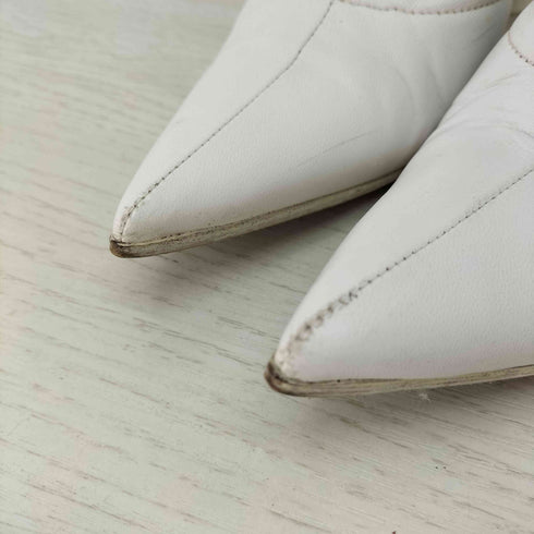 エムエムシックスメゾンマルジェラ MM6 Maison Margiela フロントジップ ポインテッド ヒールブーツ レディース 40