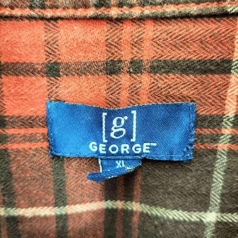 ジョージ GEORGE チェック ボタンダウン シャツ メンズ import:XL