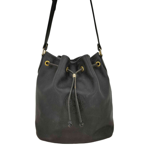 ロンシャン LONGCHAMP リーフエンブレムロゴ レザー 巾着 ショルダーバッグ レディース