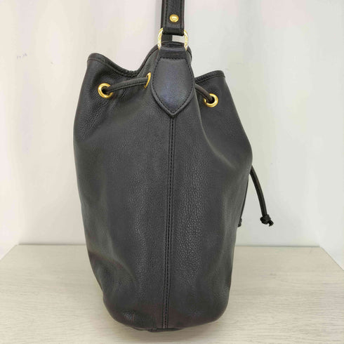 ロンシャン LONGCHAMP リーフエンブレムロゴ レザー 巾着 ショルダーバッグ レディース