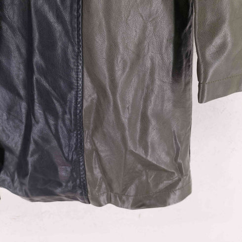 carefreeland バイカラー レザー コート レディース 5XL