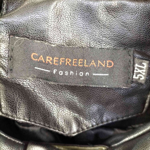 carefreeland バイカラー レザー コート レディース 5XL
