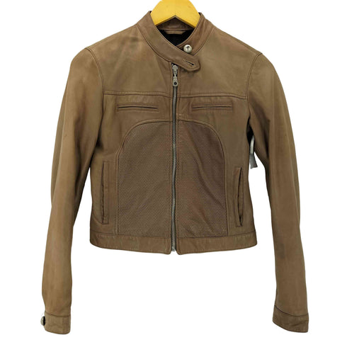 Montereggi リアルレザー メッシュ ライダースジャケット レディース