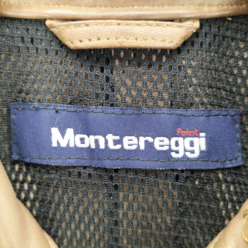 Montereggi リアルレザー メッシュ ライダースジャケット レディース